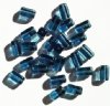 25 11x6mm Transparent Montana Blue Glass Rectangle Beads